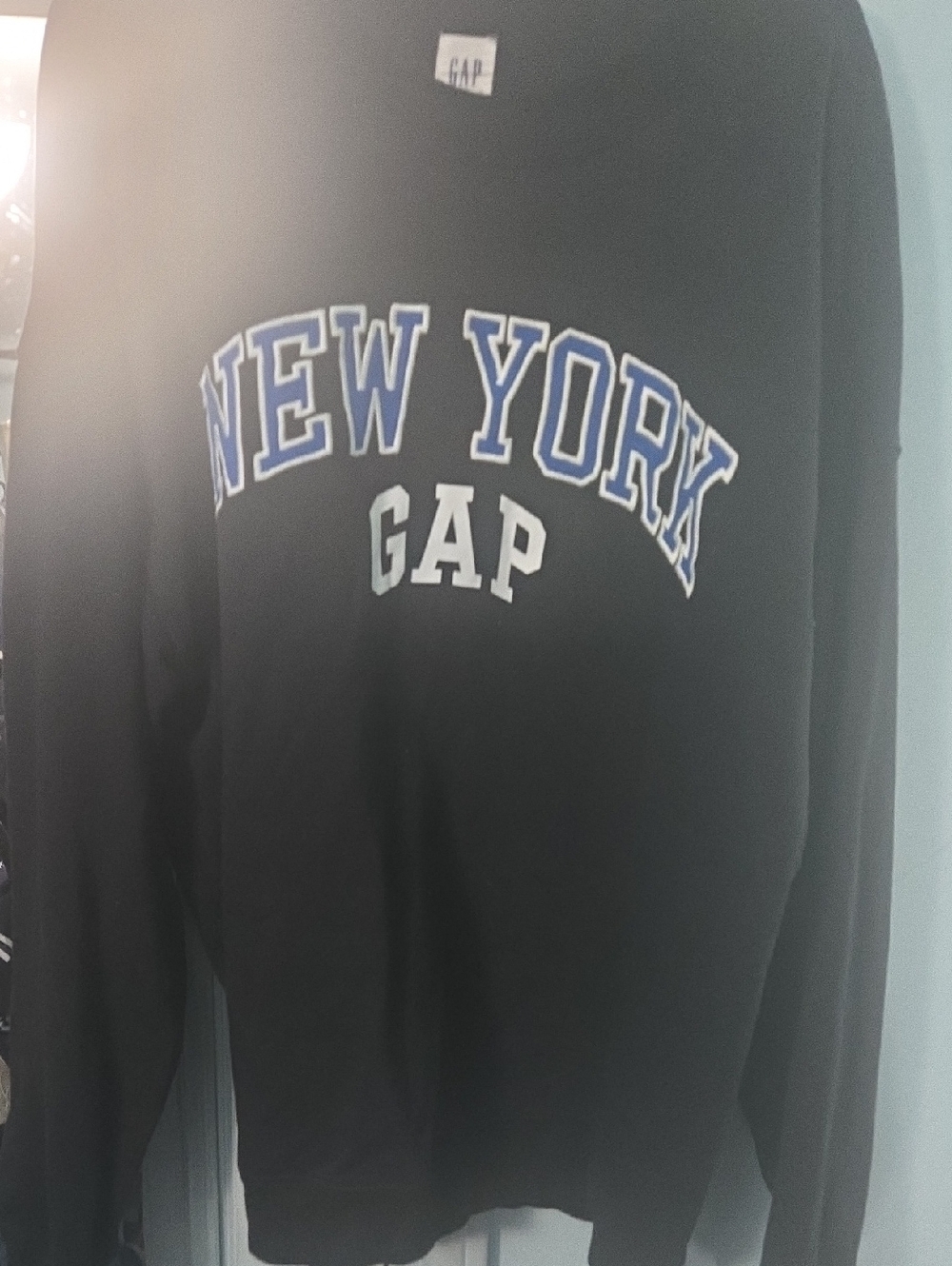 GAP Black Sweatshirt with Blue and White NEW YORK Arch